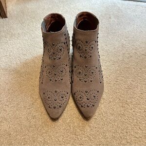 Jeffrey Campbell Taupe Studded Ankle Boots